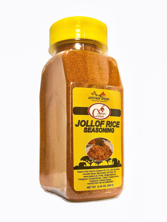 Costack Jollof Rice Seasoning on traditional Nigerian Jollof rice
