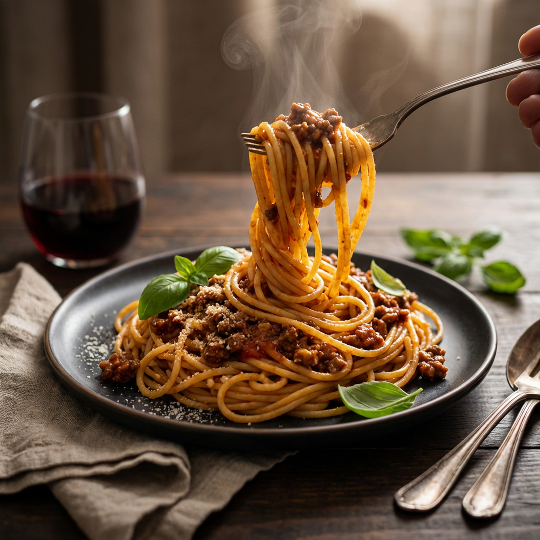 Classic spaghetti bolognese made with seasoned beef mince