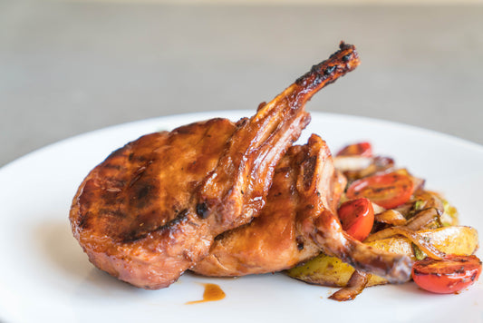 Seasoned pork chops cooked to a golden crust