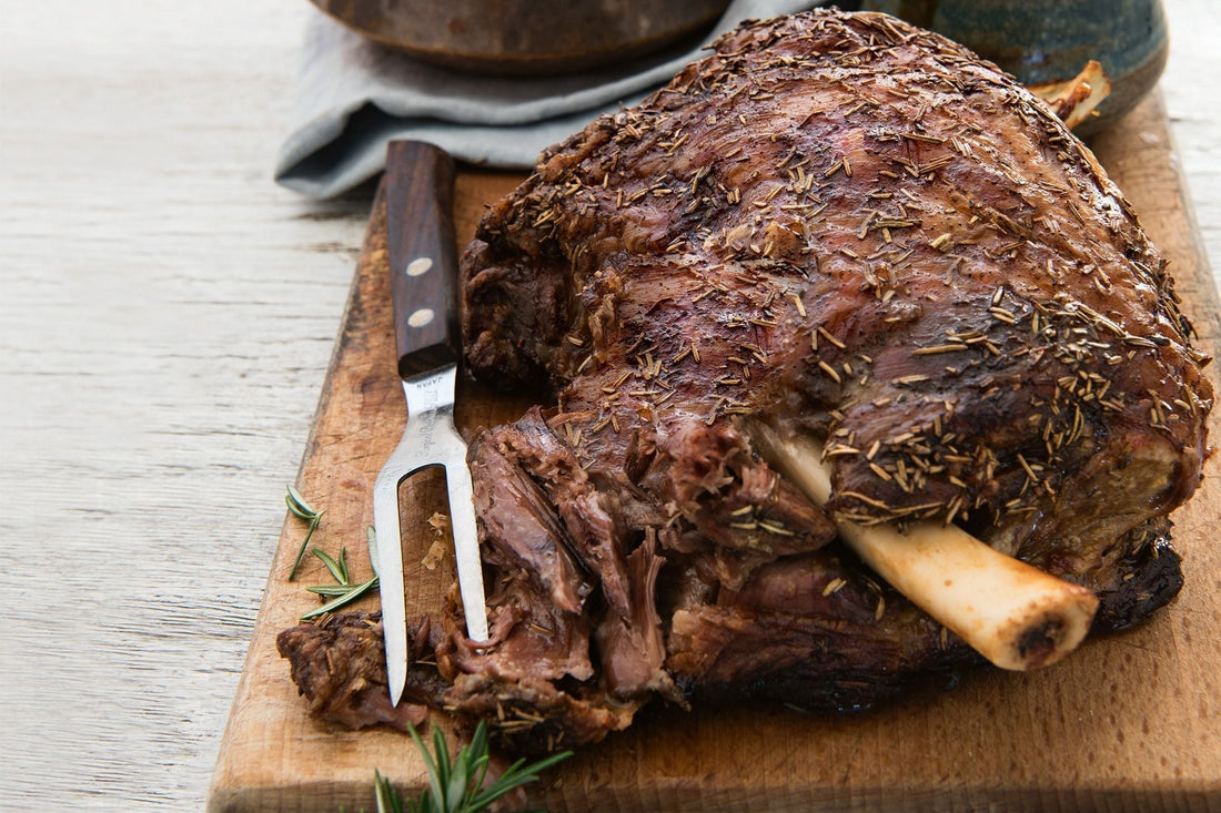 Slow-roasted lamb shoulder