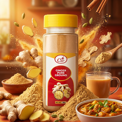 Costack Ground Ginger - pure ground ginger root for stews, marinades, baking, masala chai
