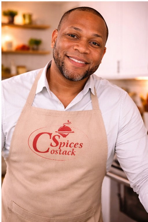 Freundl, founder of Costack Spices, in his kitchen